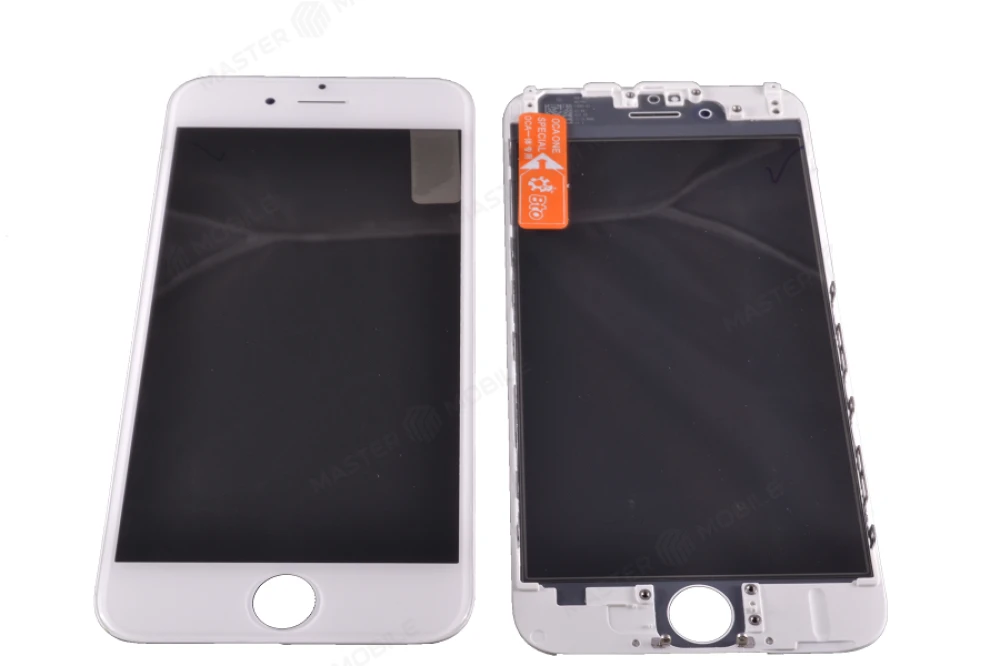 Стекло модуля для Apple iPhone 6 + OCA + Polaris (белый) (в рамке)
