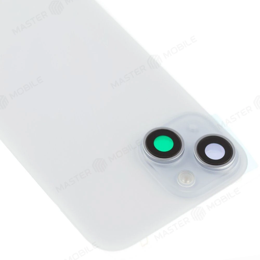 Задняя крышка для Apple iPhone 15 (голубой) (в сборе со стеклом камеры и шлейфом) (Premium)  фото №3
