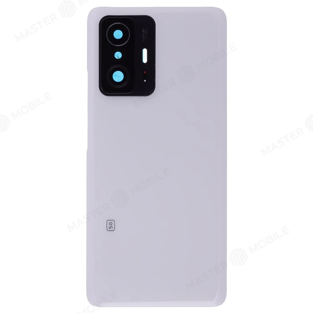 Задняя крышка для Xiaomi 11T (21081111RG) / 11T Pro (2107113SG) (белый) (в сборе со стеклом камеры)