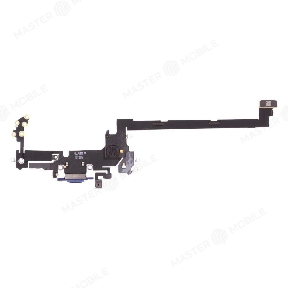 Шлейф для Apple iPhone 17 Pro (eSIM) с комп. + разъем зарядки + микрофон (синий) (ORIG100) фото №2