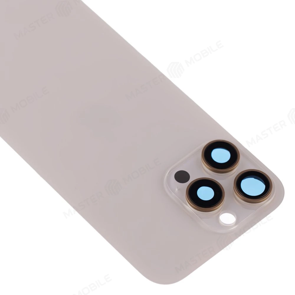 Задняя крышка для Apple iPhone 16 Pro Max (золотистый) (в сборе со стеклом камеры) (Premium)  фото №3