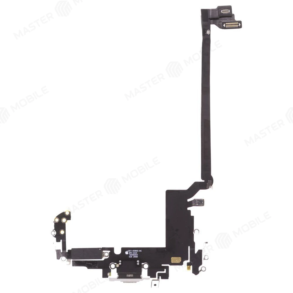 Шлейф для Apple iPhone 17 Pro Max (SIM + eSIM) с комп. + разъем зарядки + микрофон (белый) (ORIG100) фото №2