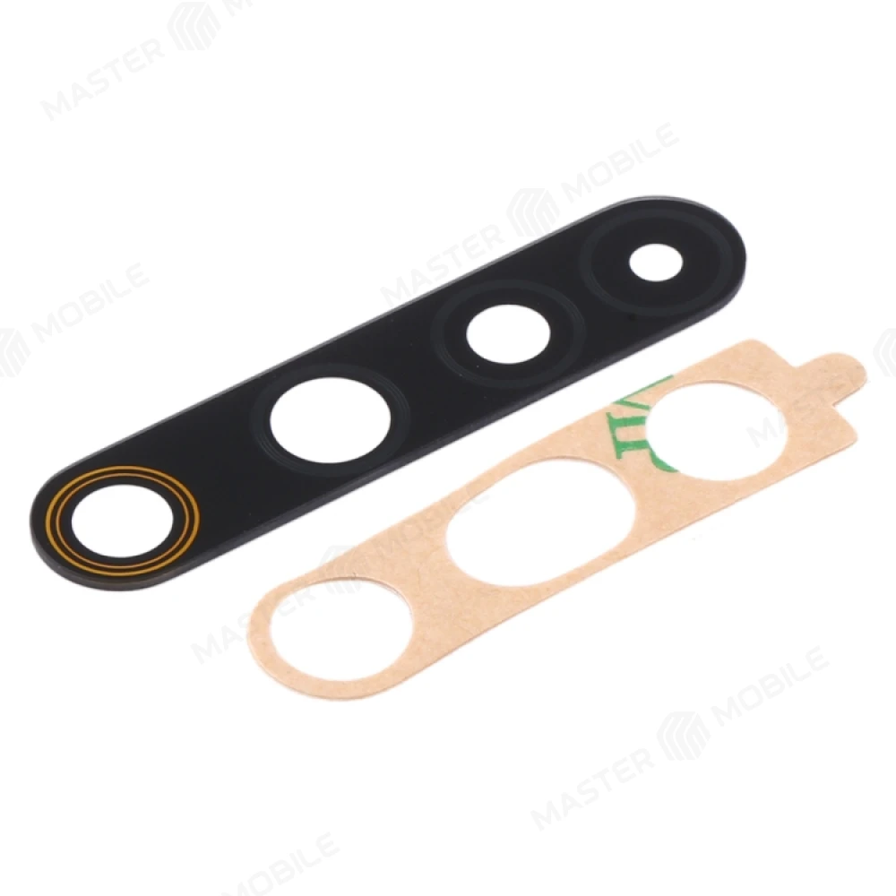 Стекло задней камеры для Realme 6 Pro (RMX2063) (без рамки) (черный) фото №1