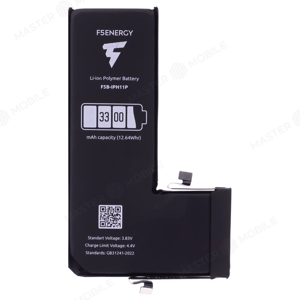 Аккумулятор для Apple iPhone 11 Pro (F5ENERGY) (усиленный) (3300 мАч) (SPECIAL EDITION) + двухсторонний скотч
