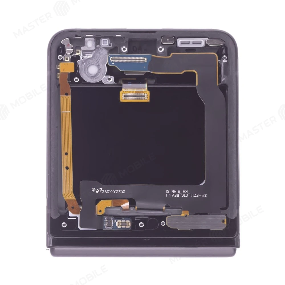Дисплей для Samsung F711 Galaxy Z Flip 3 + тачскрин (внутренний) (черный) (в рамке) (ORIG100) (возможен дефект ЛКП) фото №4