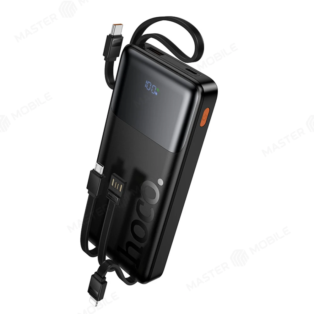 Внешний накопитель Hoco J156 10000 mAh с кабелями TypeC + MicroUSB + USB+ Lightning (черный) фото №1