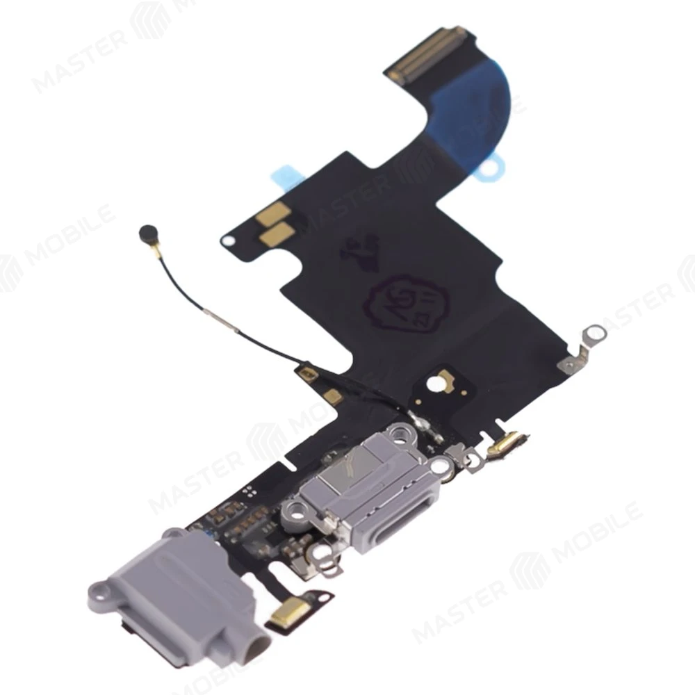 Шлейф для Apple iPhone 6s с комп. + разъем зарядки/гарнитуры + микрофон (серый) (ORIG100) фото №3