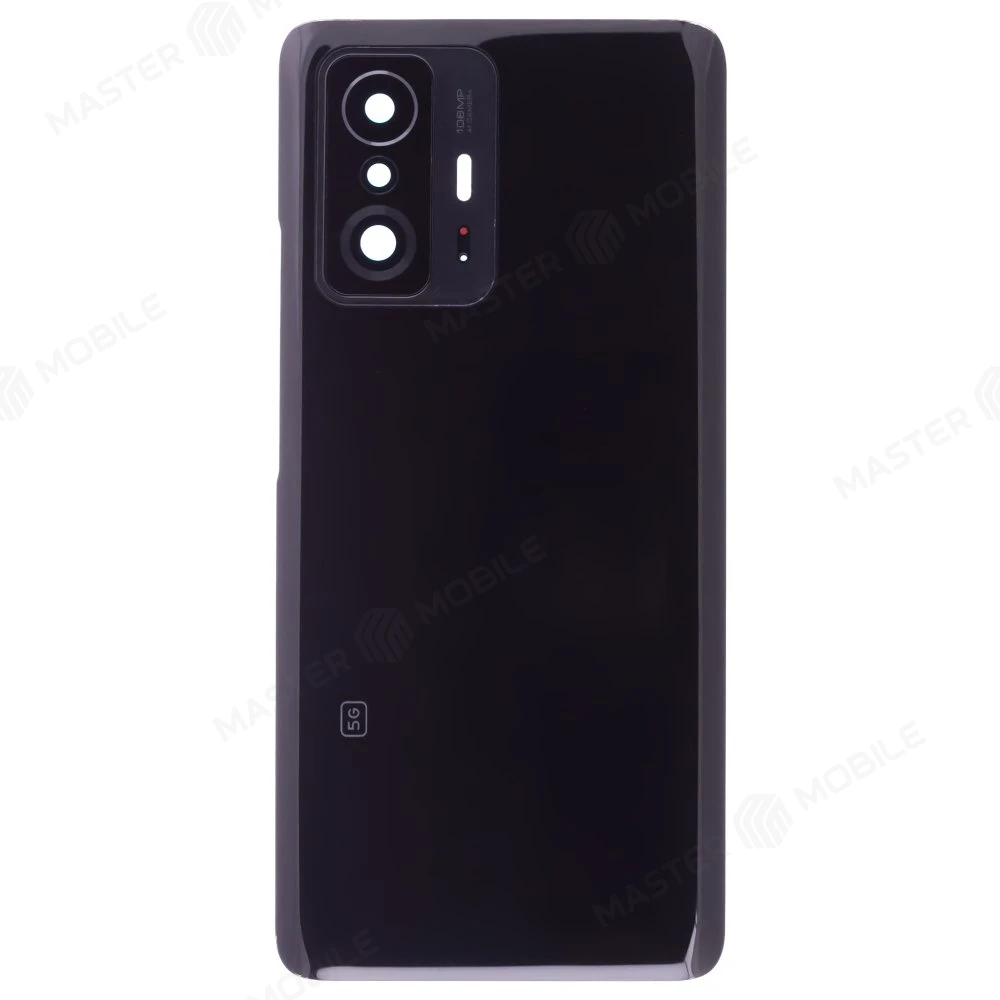 Задняя крышка для Xiaomi 11T (21081111RG) / 11T Pro (2107113SG) (черный) (в сборе со стеклом камеры)