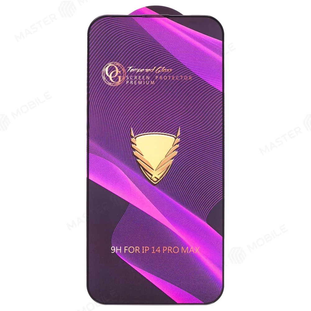 Защитное стекло OG Glass (3 в 1) для Apple iPhone 14 Pro Max (черный)