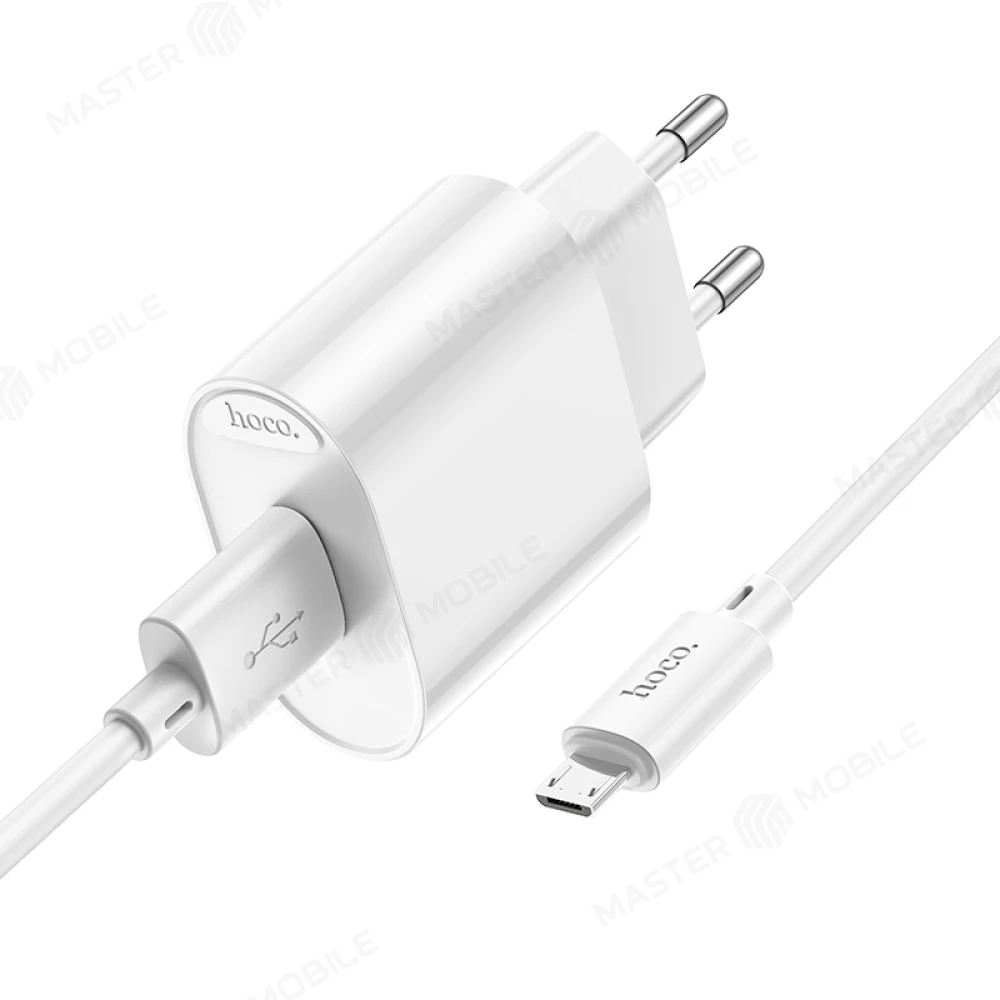 Сетевое зарядное устройство Hoco C109A USB 20W + кабель USB - MicroUSB (белый) фото №2