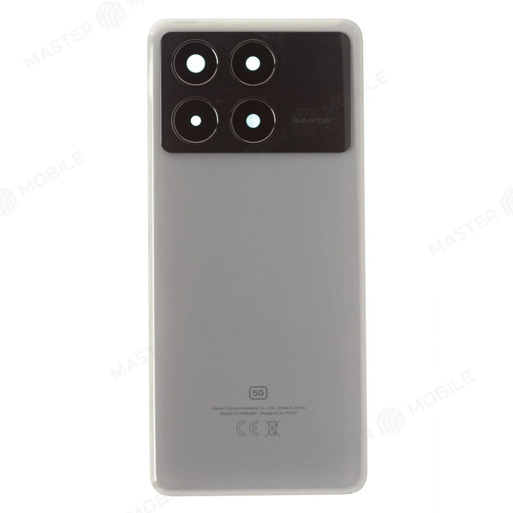 Задняя крышка для Xiaomi Poco X6 Pro (2311DRK48G) (серый) (в сборе со стеклом камеры) фото №1