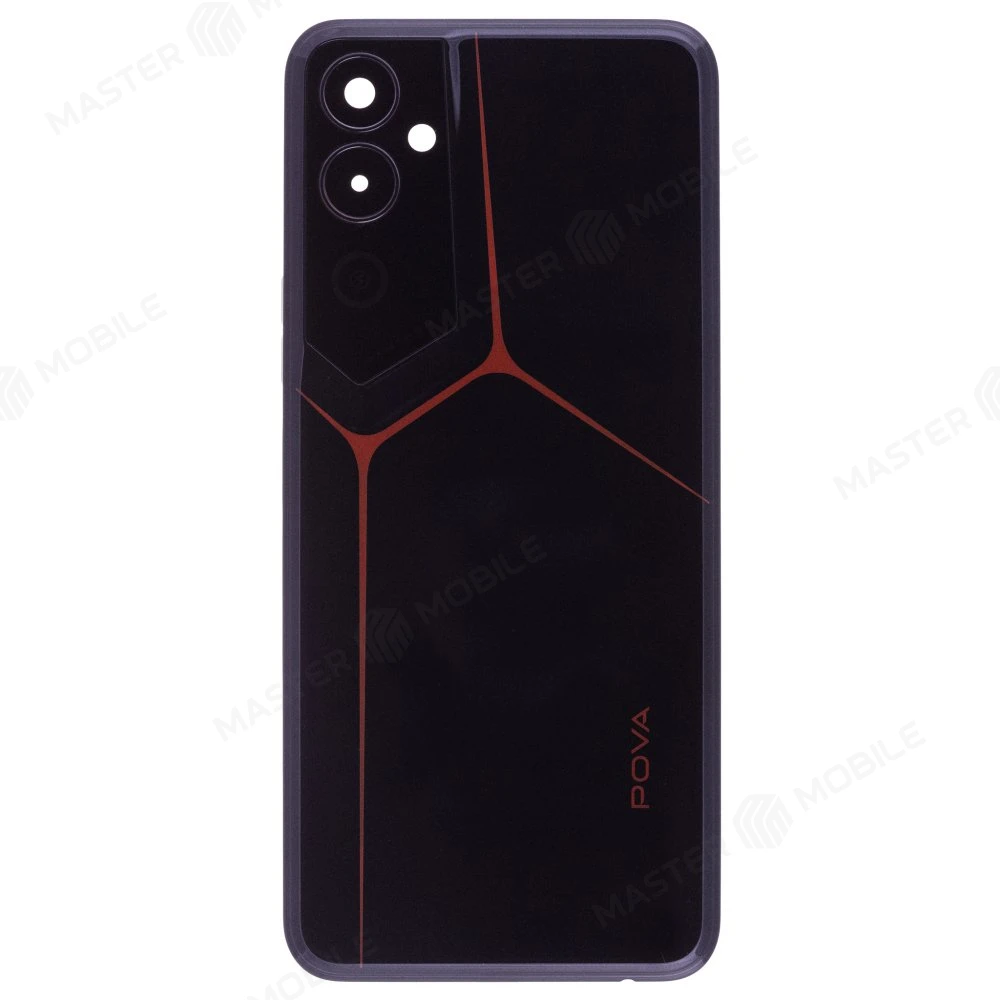 Задняя крышка для Tecno Pova Neo 2 (LG6n) (черный) (в сборе со стеклом камеры)