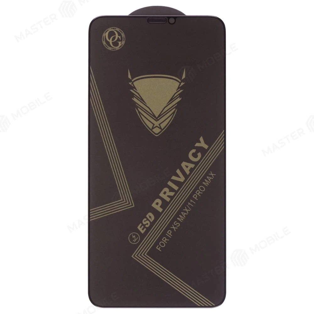 Защитное стекло 3D для Apple iPhone Xs Max / iPhone 11 Pro Max (антишпион) (черный) 