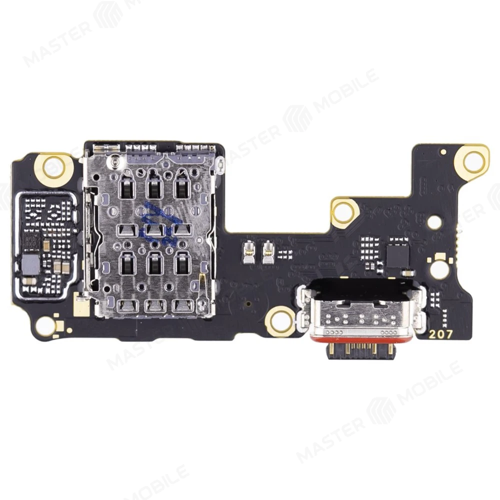 Нижняя плата для Xiaomi Poco F5 Pro (23013PC75G) с комп. + разъем зарядки + микрофон + разъем SIM фото №2