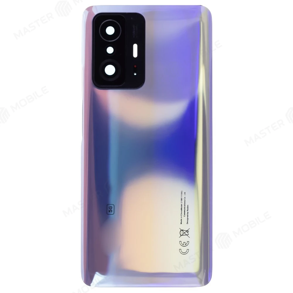 Задняя крышка для Xiaomi 11T (21081111RG) / 11T Pro (2107113SG) (голубой) (в сборе со стеклом камеры)