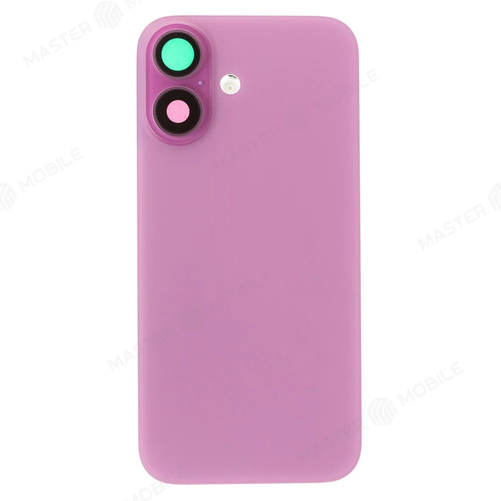 Задняя крышка для Apple iPhone 16 (розовый) (в сборе со стеклом камеры и шлейфом) (Premium)  фото №1