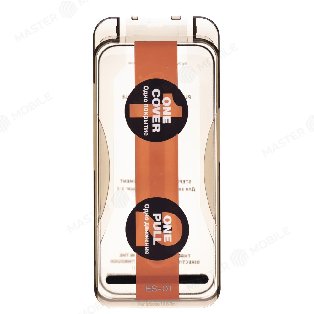 Защитное стекло Remax Tempred Glass ES-01 с аппликатором для Apple iPhone 16 Pro Max (черный) фото №3