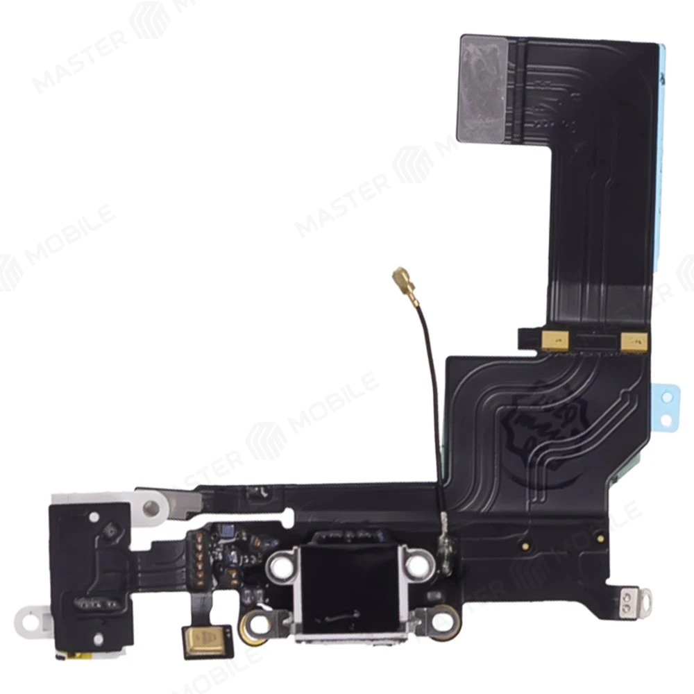 Шлейф для Apple iPhone 5s с комп. + разъем зарядки/гарнитуры + микрофон (белый)