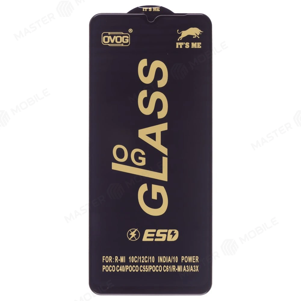 Защитное стекло OG Glass для Xiaomi Redmi 10C (220333QNY) / Redmi 12C (22120RN86G) / Poco C40 (220333QPG) (черный)