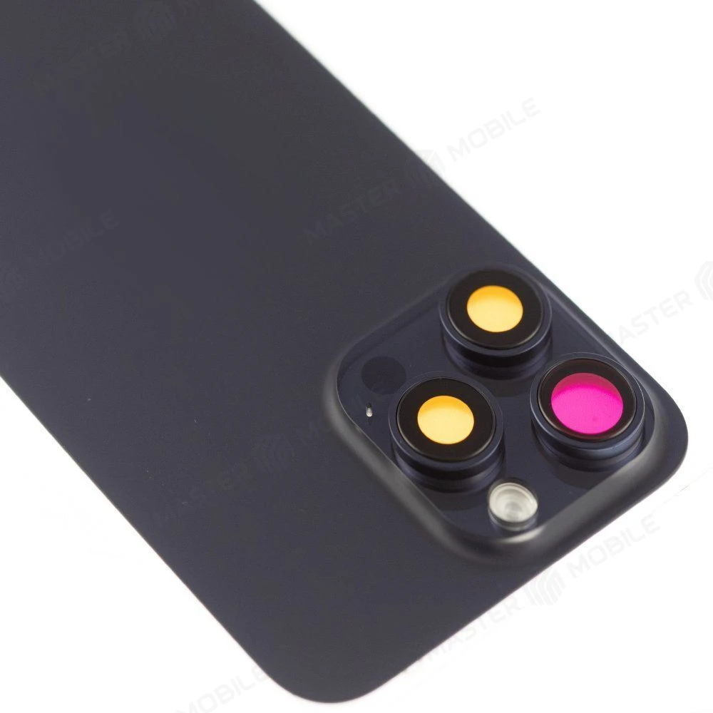 Задняя крышка для Apple iPhone 15 Pro Max (синий) (в сборе со стеклом камеры и шлейфом) (Premium)  фото №3