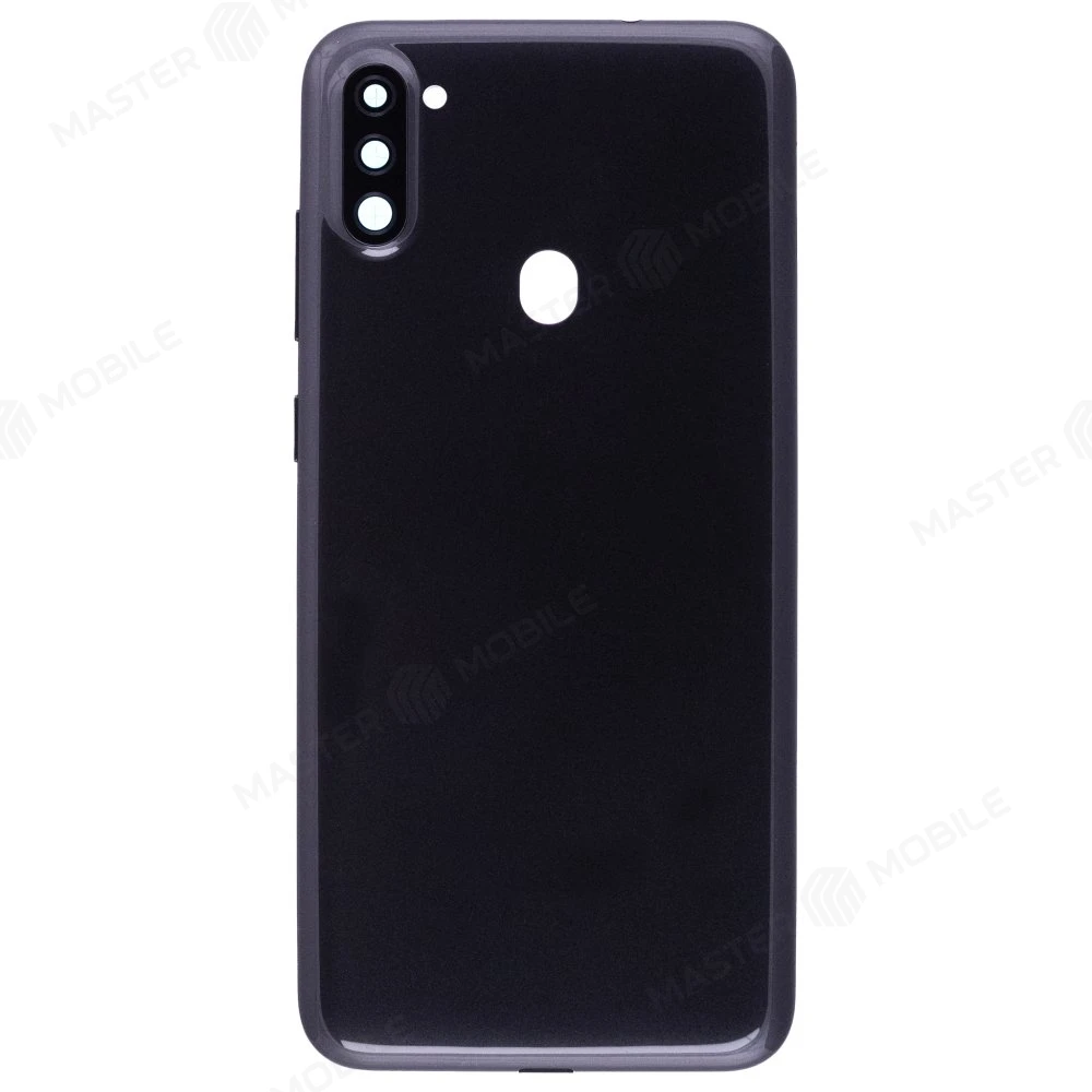Задняя крышка для Samsung A115 Galaxy A11 (черный) (в сборе со стеклом камеры)