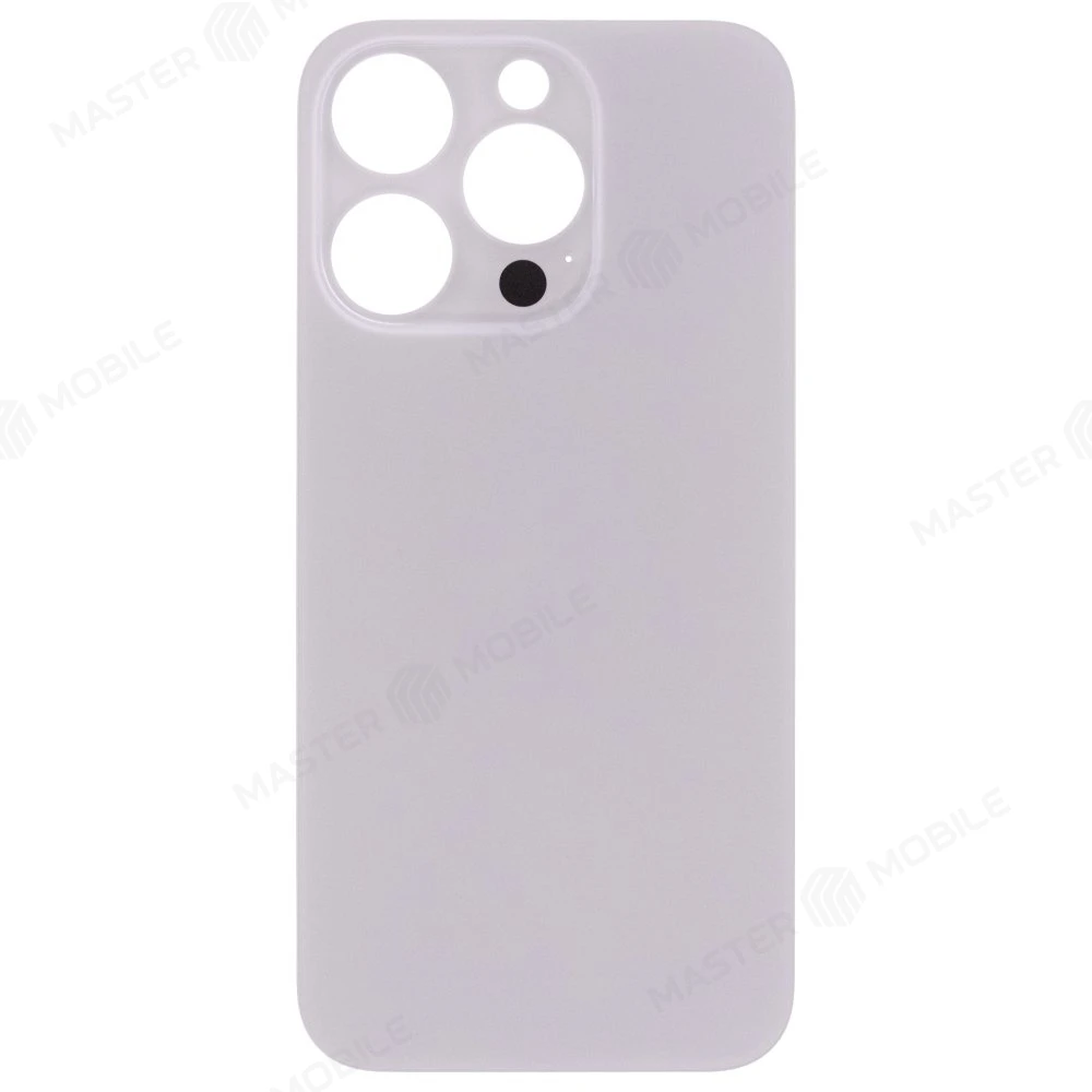 Задняя крышка для Apple iPhone 15 Pro (белый) (с широким отверстием) (Premium)