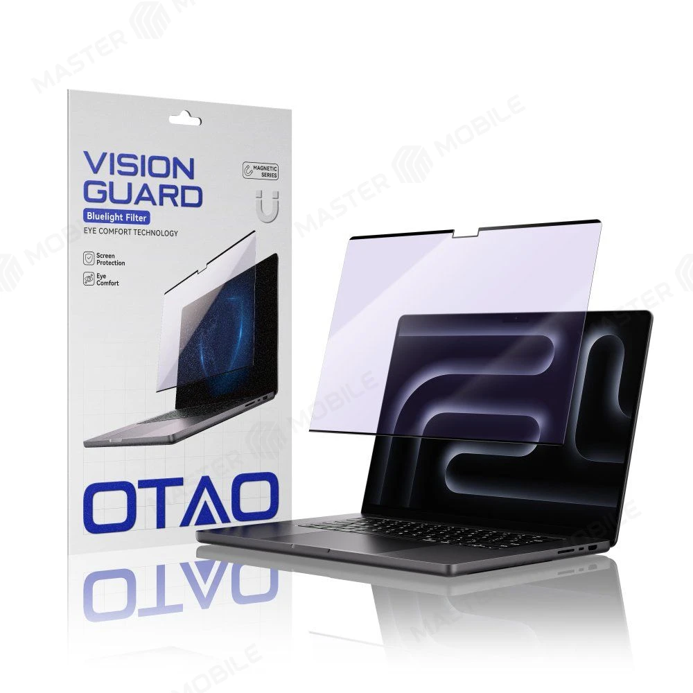 Защитное стекло магнитное OTAO Anti-Blue Light для Apple Macbook Pro 14.2 (A2442/A2779/A2918/A2992/A3112/A3185/A3401) 