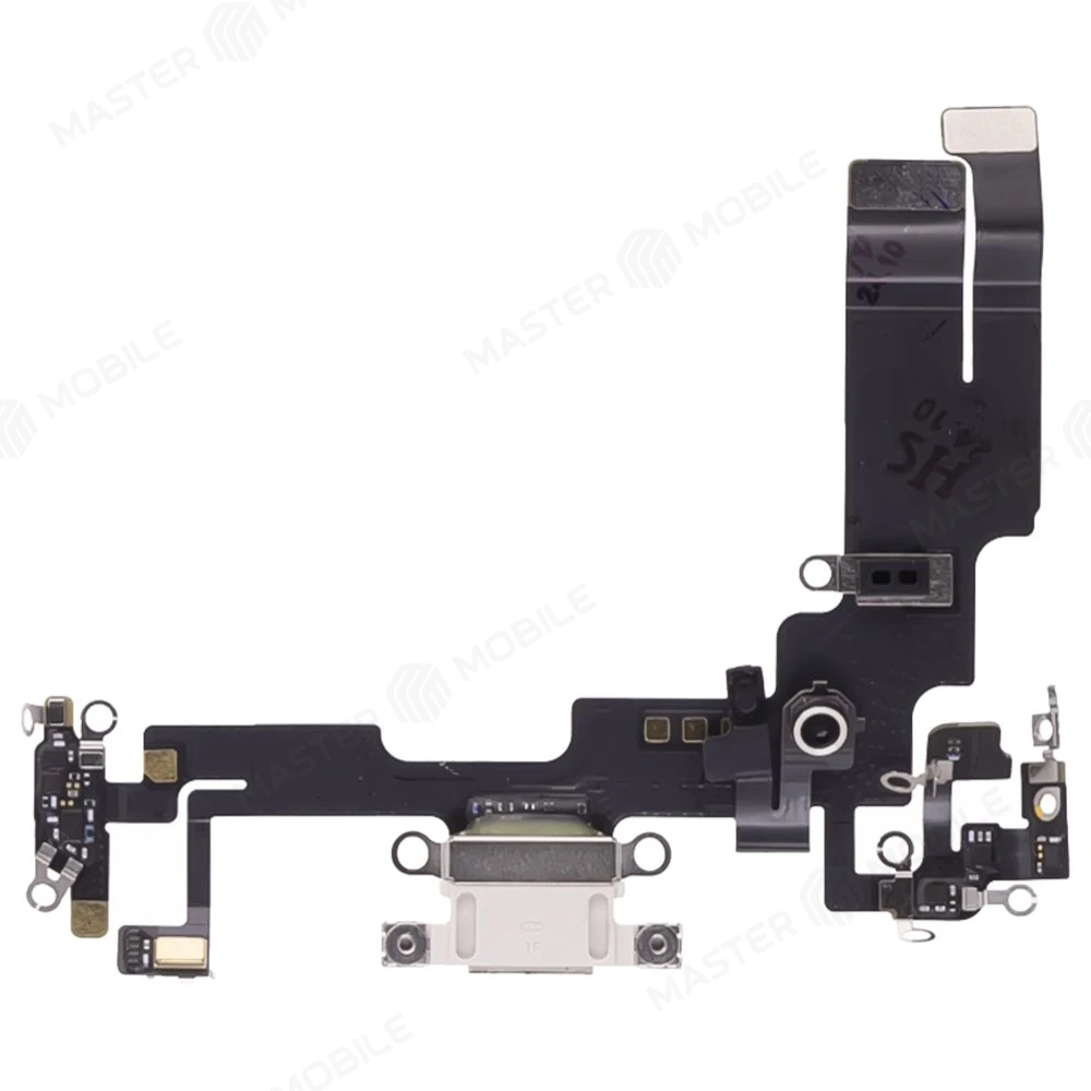Шлейф для Apple iPhone 14 с комп. + разъем зарядки + микрофон (белый) (ORIG100)