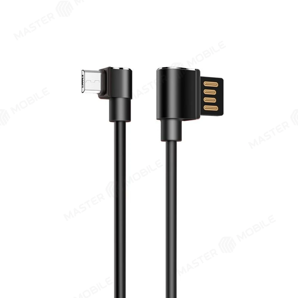Дата-кабель Hoco U37 Long Roam USB-MicroUSB (L-коннектор), 1.2 м (черный)