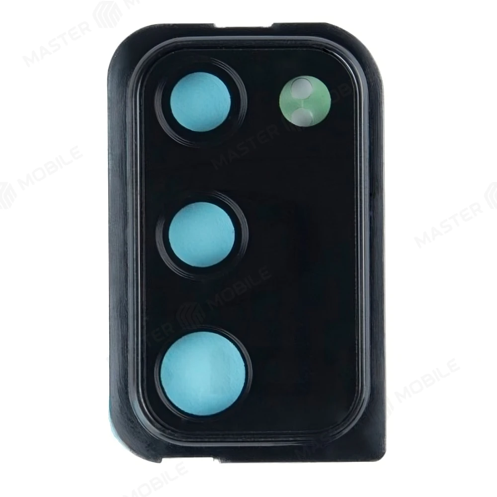 Стекло задней камеры для Samsung A415 Galaxy A41 (черный) (в рамке) фото №1