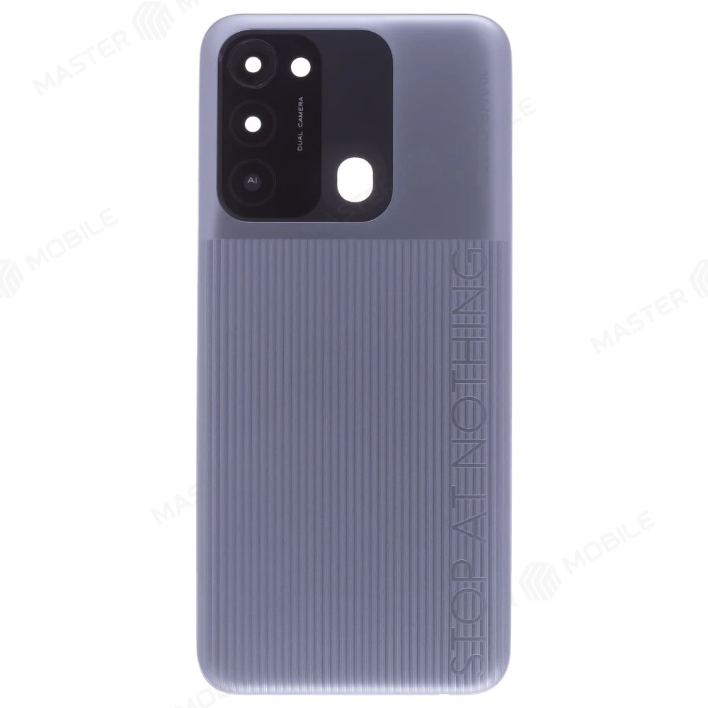 Задняя крышка для Tecno Spark GO 2022 (KG5) (серебристый) (в сборе со стеклом камеры)