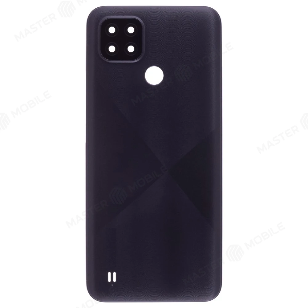 Задняя крышка для Realme C21 (RMX3201) (черный) (в сборе со стеклом камеры)