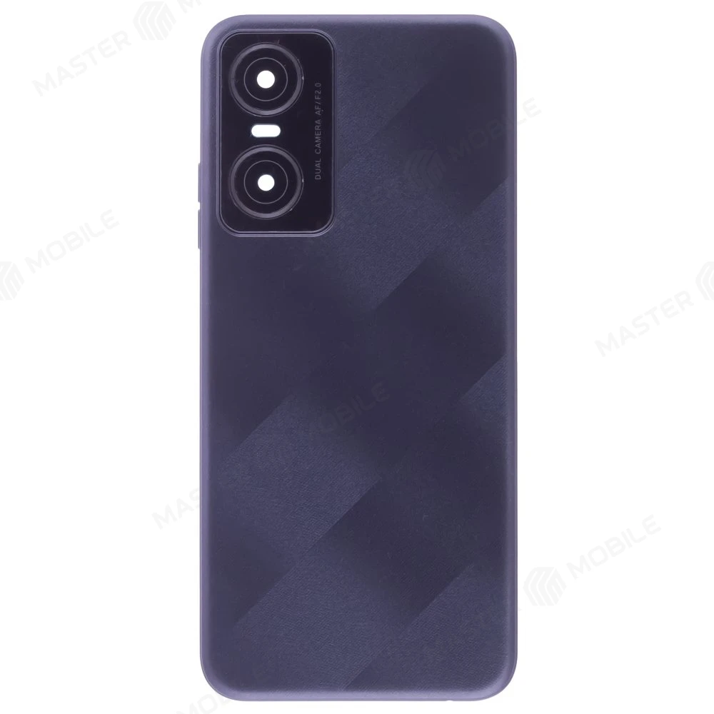 Задняя крышка для Tecno Pop 6 Pro (BE8) (черный) (в сборе со стеклом камеры)