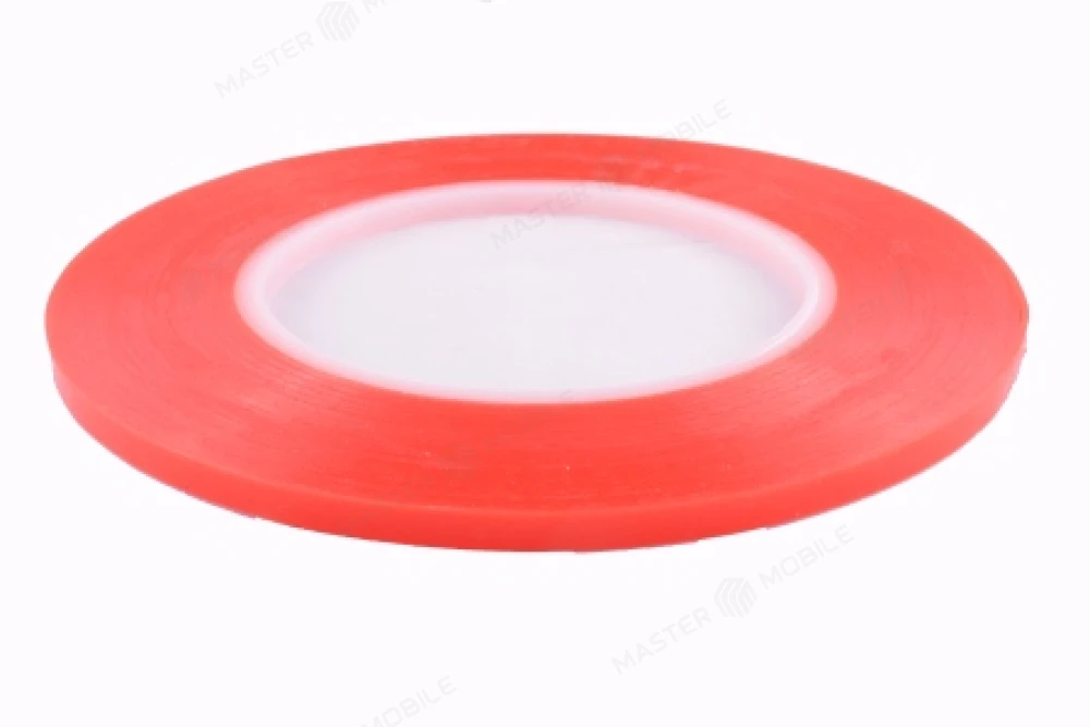 Скотч 3M двусторонний 50 м х 5 мм, красный 