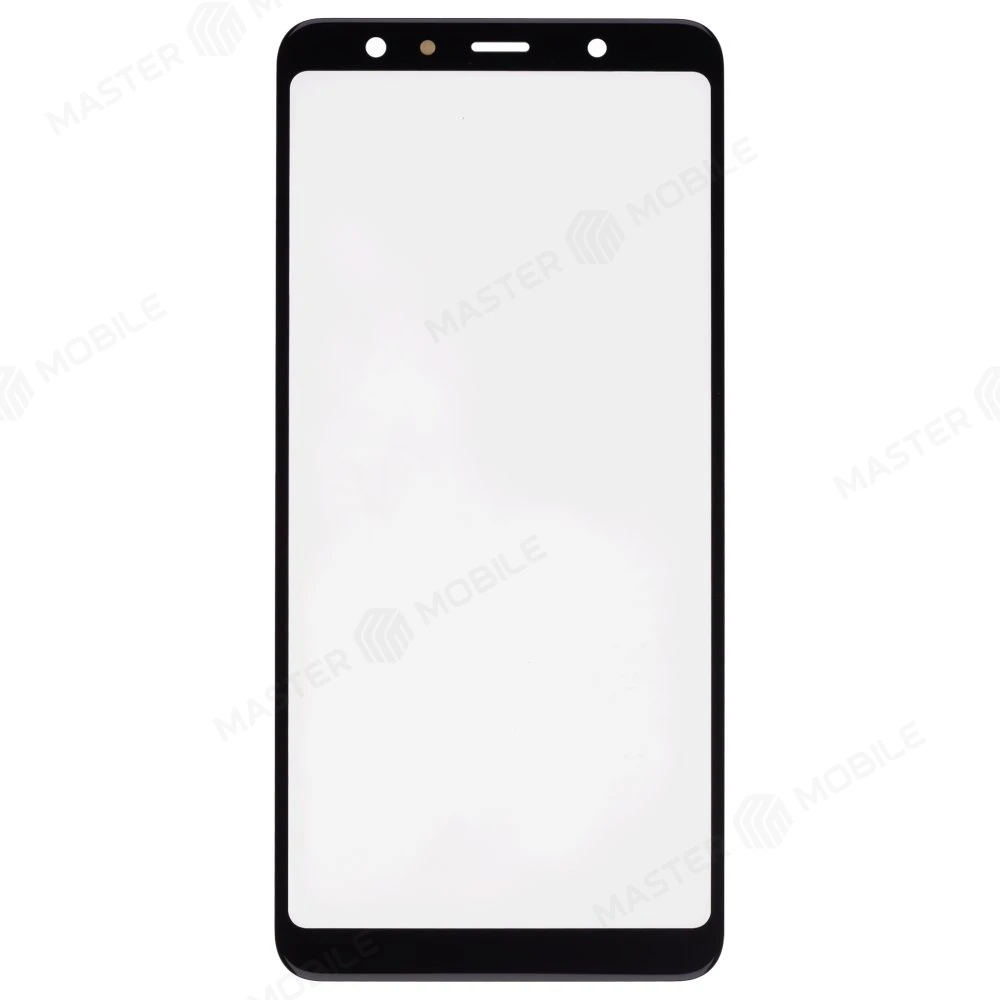 Стекло модуля для Samsung A750 Galaxy A7 (2018) + OCA (черный) (Premium)