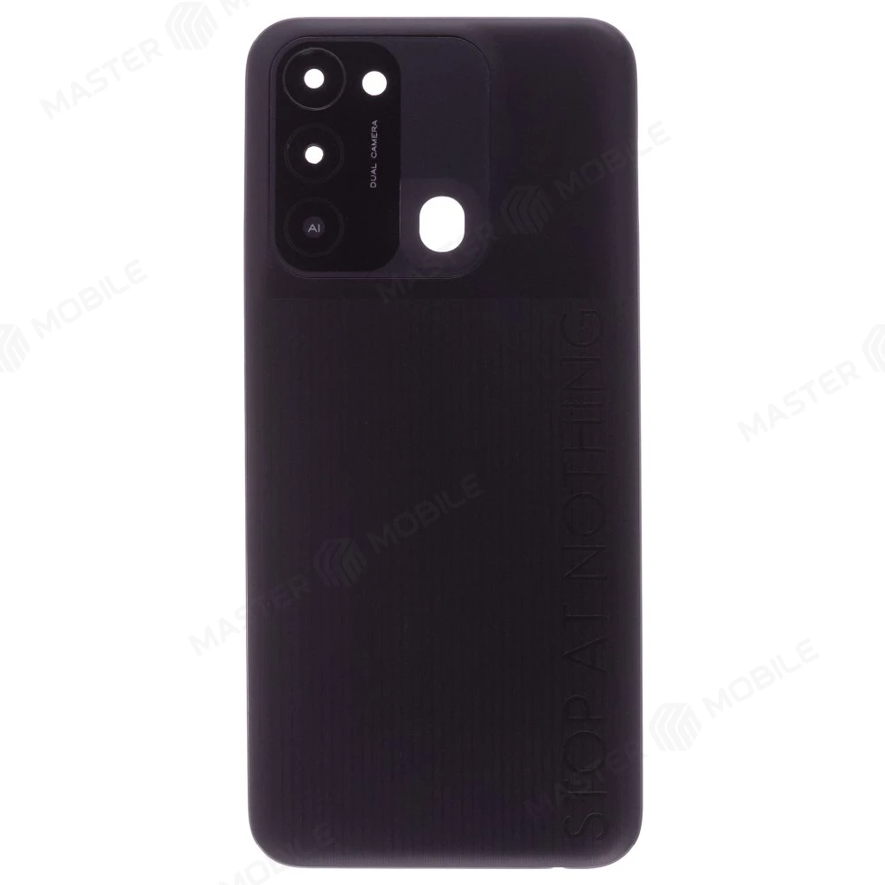 Задняя крышка для Tecno Spark GO 2022 (KG5) (черный) (в сборе со стеклом камеры)