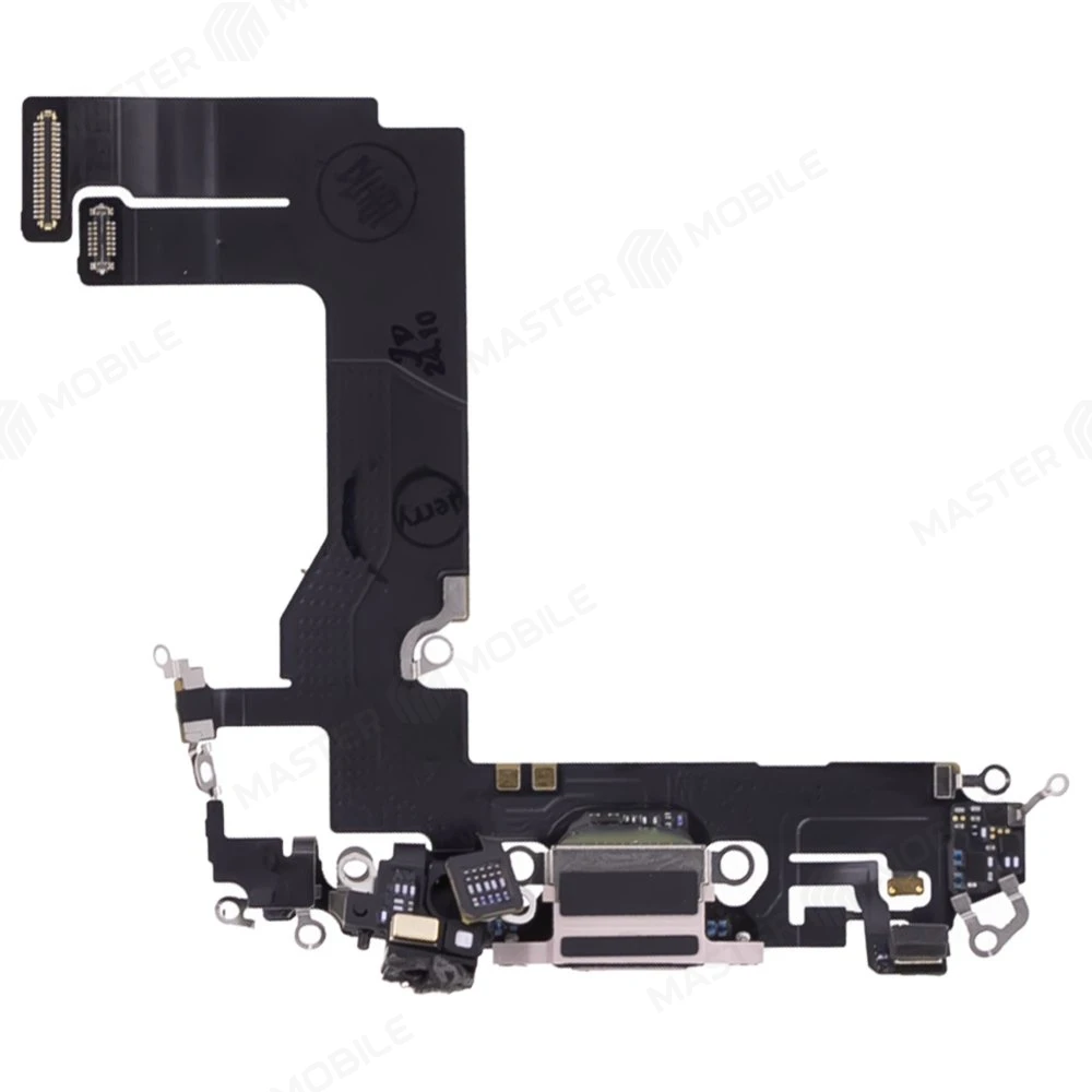 Шлейф для Apple iPhone 13 mini с комп. + разъем зарядки + микрофон (розовый) (ORIG100) фото №1