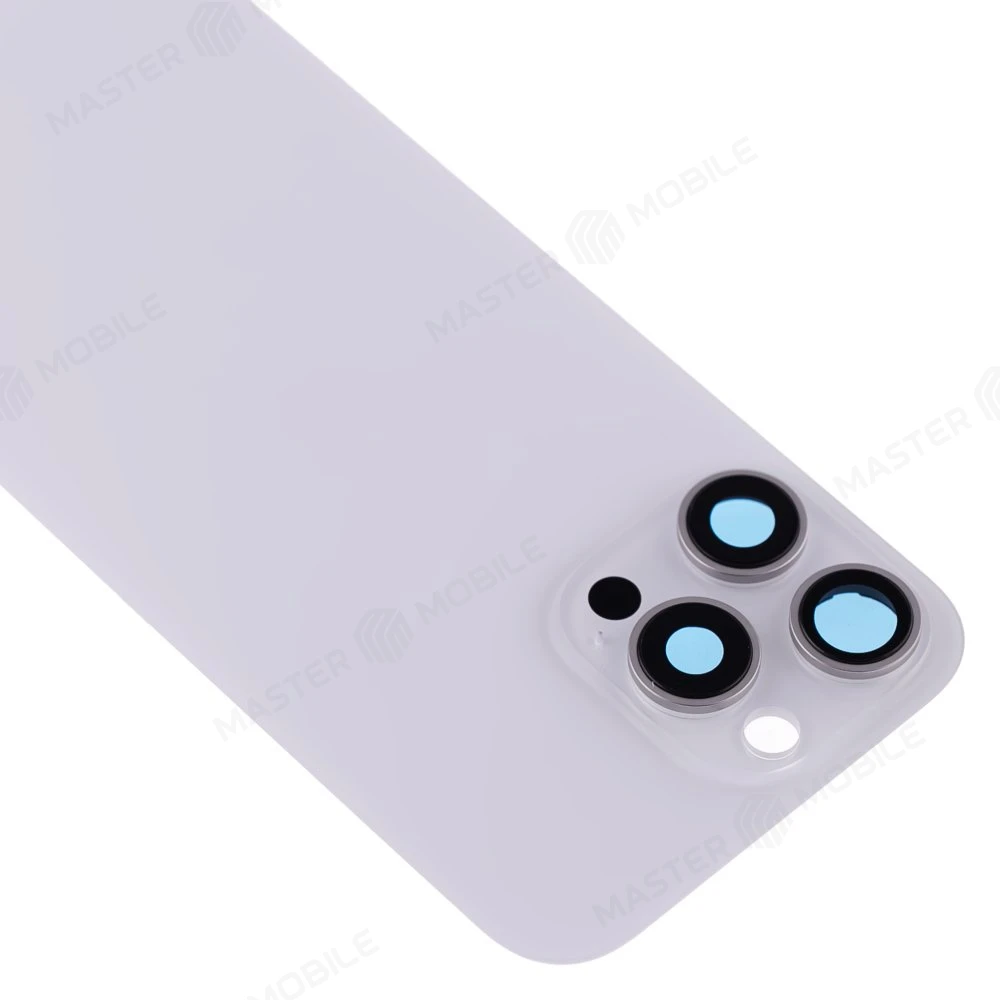 Задняя крышка для Apple iPhone 16 Pro Max (белый) (в сборе со стеклом камеры) (Premium)  фото №3