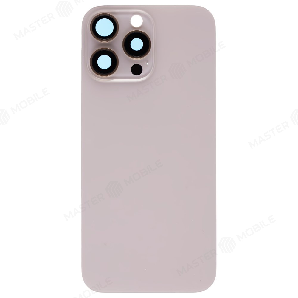 Задняя крышка для Apple iPhone 16 Pro Max (золотистый) (в сборе со стеклом камеры) (Premium)