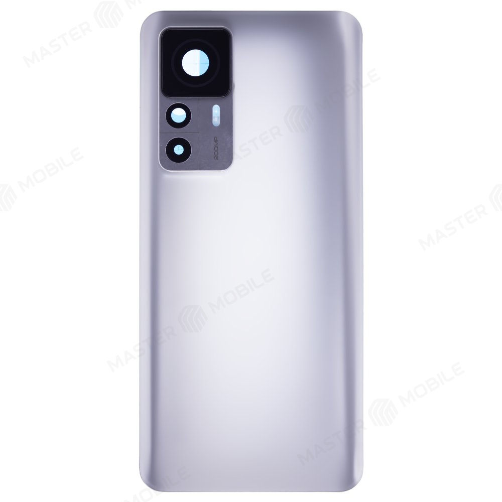 Задняя крышка для Xiaomi 12T Pro (22081212UG) (серебристый) (в сборе со стеклом камеры)