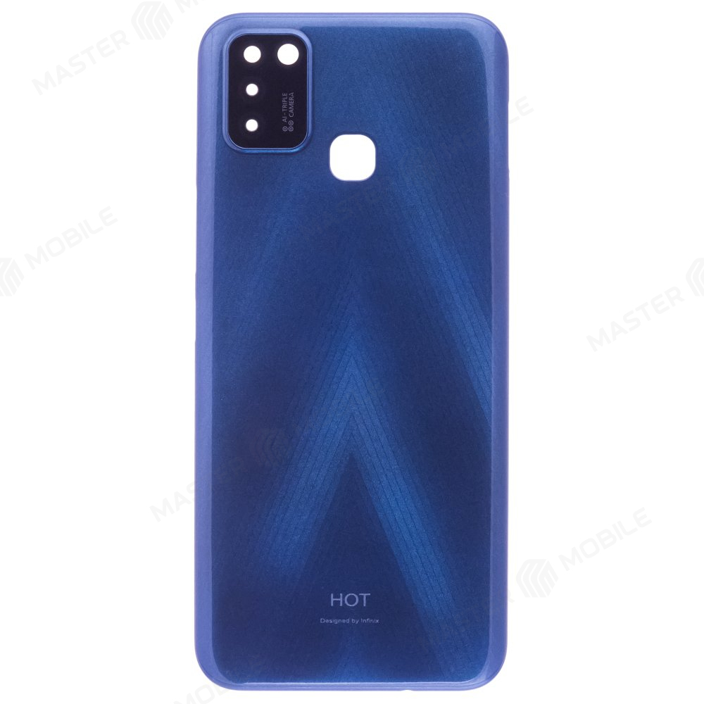 Задняя крышка для Infinix Hot 10 Lite (X657B) (синий) (в сборе со стеклом камеры)
