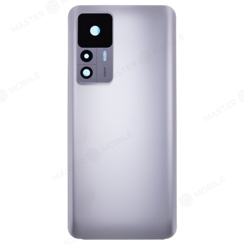 Задняя крышка для Xiaomi 12T (22071212AG) (серебристый) (в сборе со стеклом камеры)