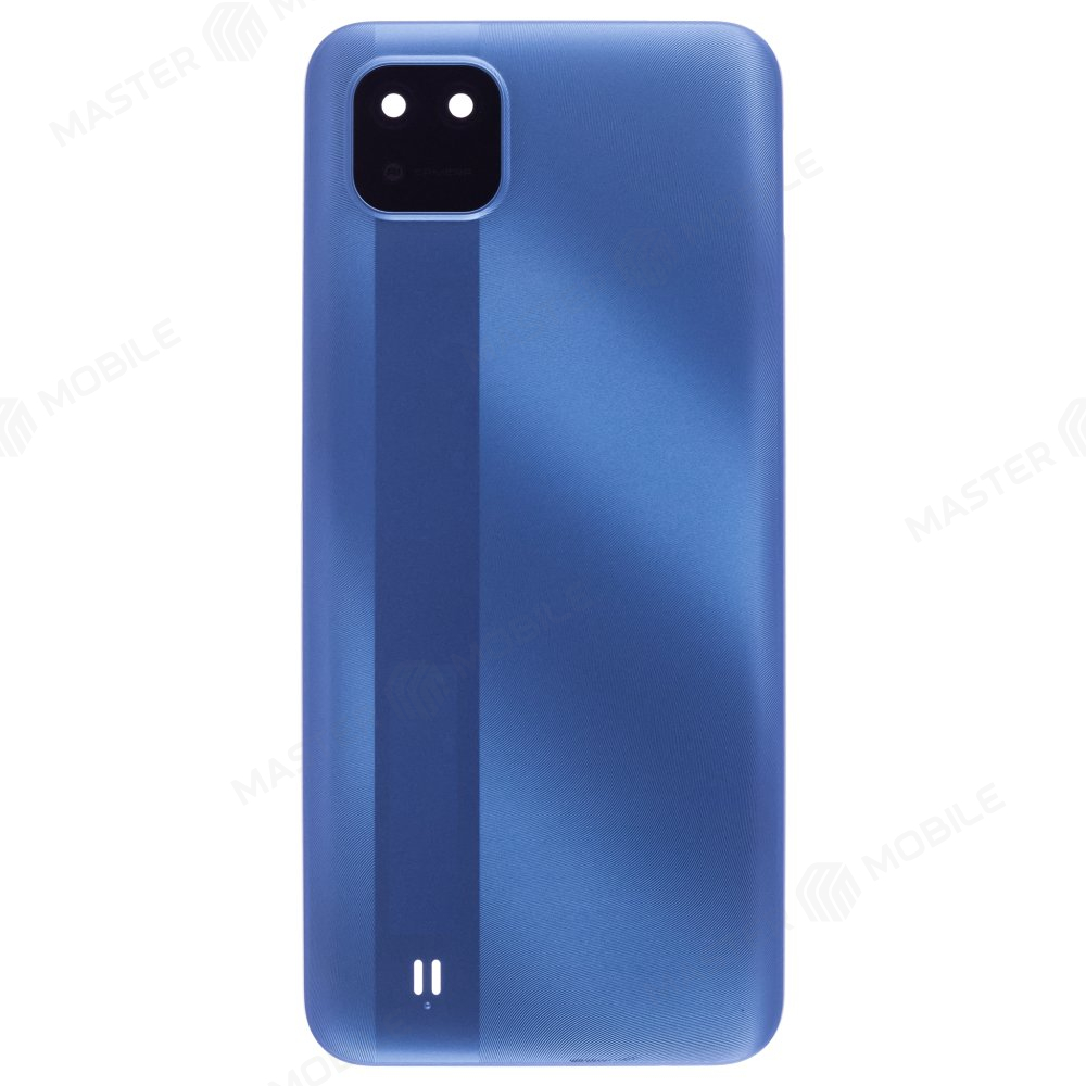 Задняя крышка для Realme C11 2021 (RMX3231) (синий) (в сборе со стеклом камеры)