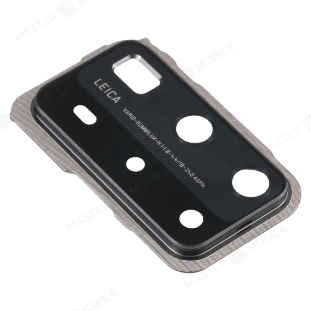 Стекло задней камеры для Huawei P40 Pro+ (ELS-N39) (черный) (в рамке)