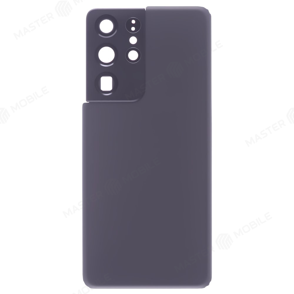 Задняя крышка для Samsung G998 Galaxy S21 Ultra (черный) (в сборе со стеклом камеры)