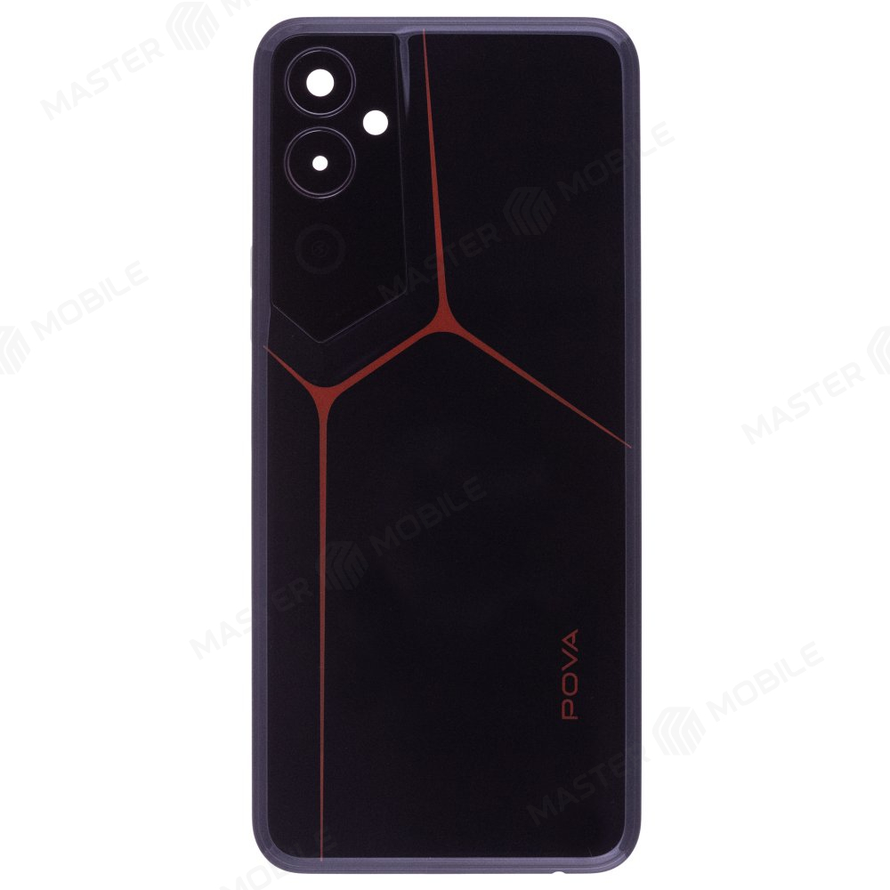 Задняя крышка для Tecno Pova Neo 2 (LG6n) (черный) (в сборе со стеклом камеры)