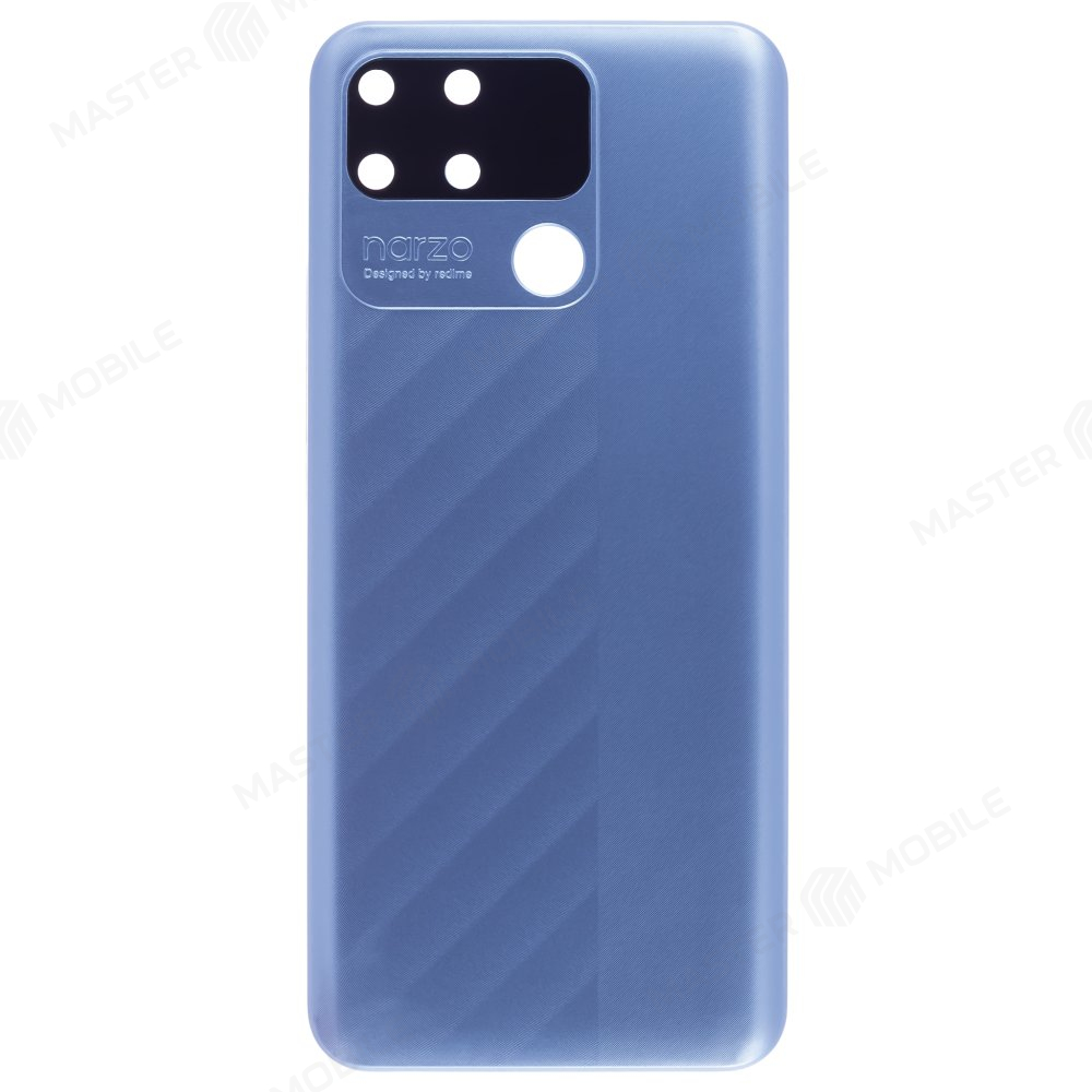 Задняя крышка для Realme Narzo 50A (RMX3430) (голубой) (в сборе со стеклом камеры)