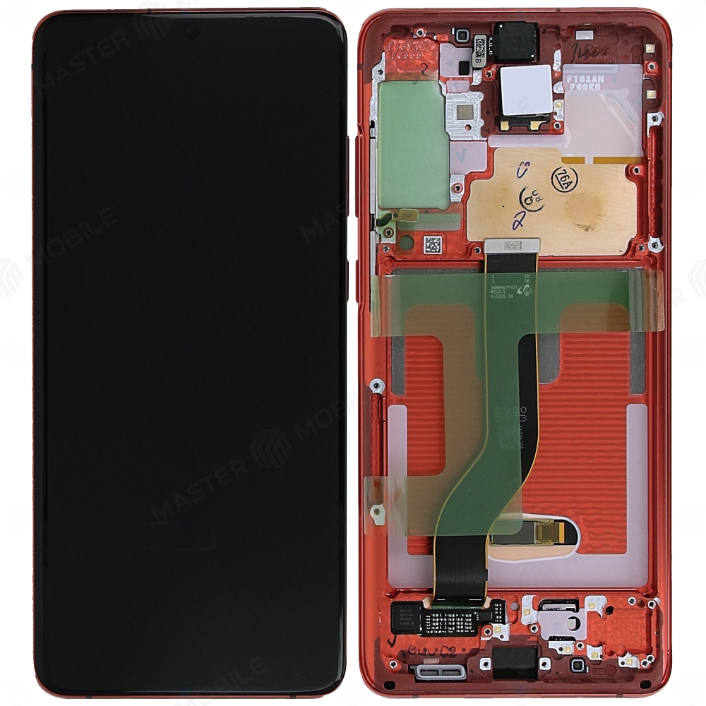 Дисплей для Samsung G985 Galaxy S20+ / G986 Galaxy S20+ 5G (в сборе с тачскрином) (красный) (в рамке) (ORIG100)