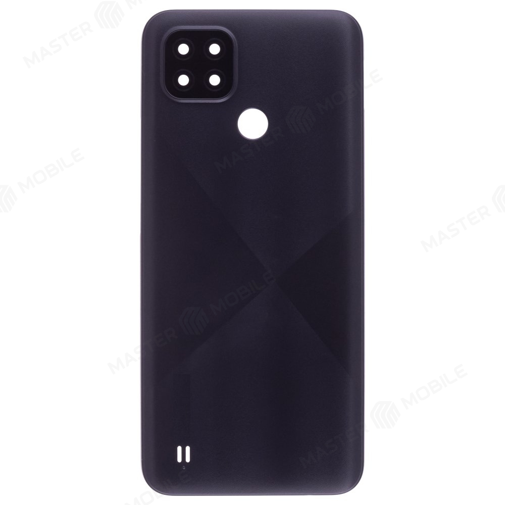 Задняя крышка для Realme C21 (RMX3201) (черный) (в сборе со стеклом камеры)