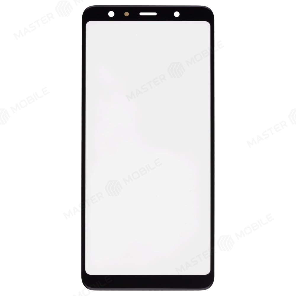 Стекло модуля для Samsung A750 Galaxy A7 (2018) + OCA (черный) (Premium)